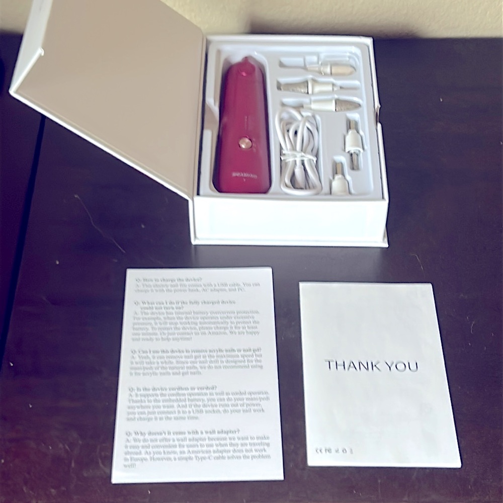💅 Manicure & Pedicure Set Cordless Rechargeable 5 Speed 5 Accessories NWT